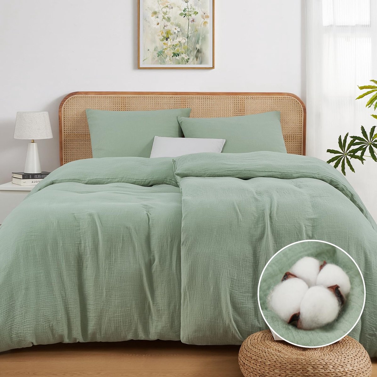 Omgoods - Oeko-Tex Muslin Dekbedovertrek Set 135 x 200 cm met 2 Kussenslopen