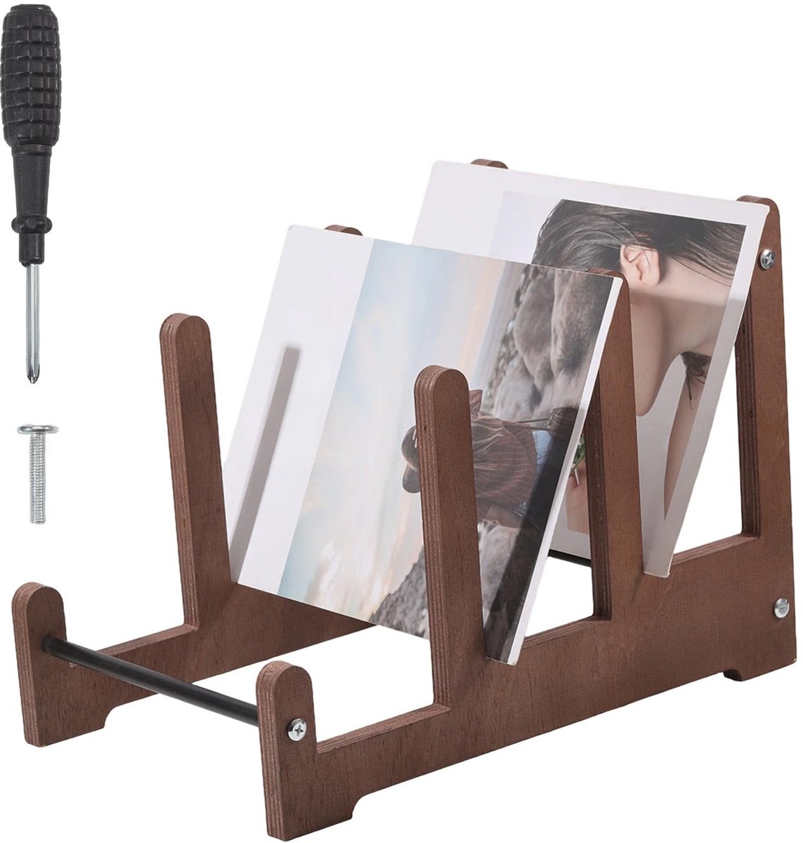 Omgoods - Vinyl Platenrek - 3 Verdiepingen Grammofoonplaathouder voor Albums