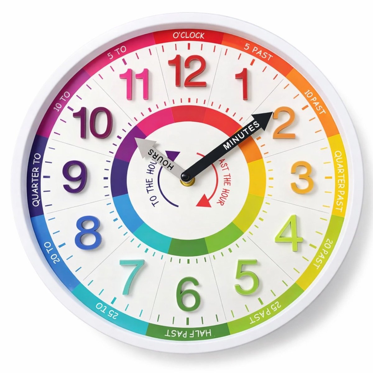 Omgoods - Leren Wandklok voor Kinderen - Kleurrijk en Stil 30,5 cm