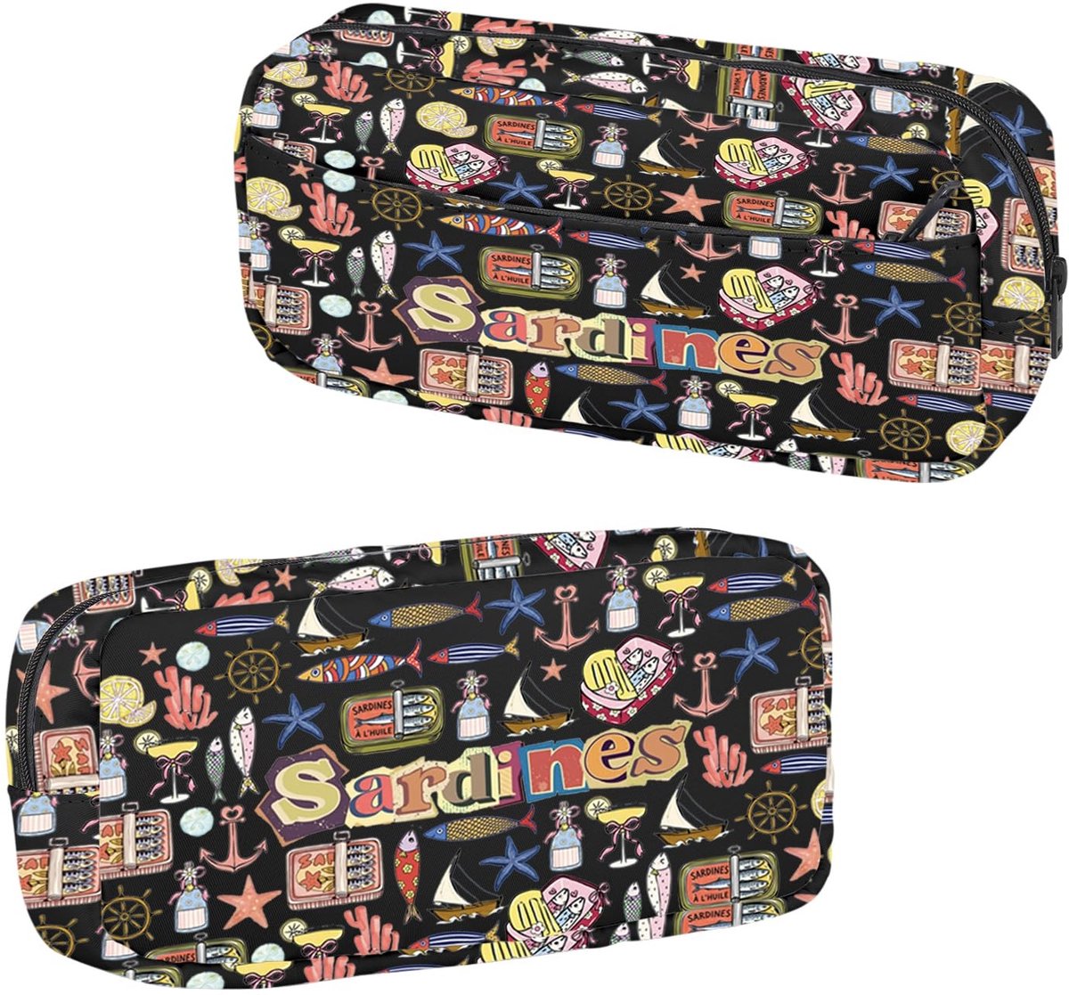 Omgoods - Grappige Sardines Etui - Ingeblikte Sardines Cosmetische Tas - Voor Visliefhebbers