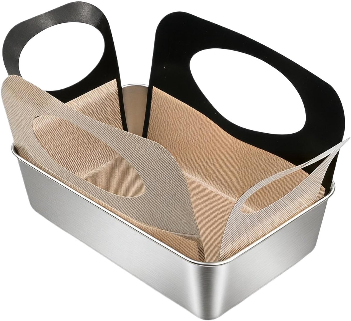 Omgoods - Rechthoekige Roestvrijstalen Bakplaat met Siliconenmat 21 x 12,7 x 5 cm