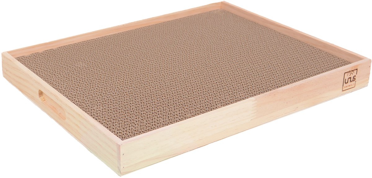 UNUS® Krabplank met houten frame – Krabkarton voor katten 40x32cm