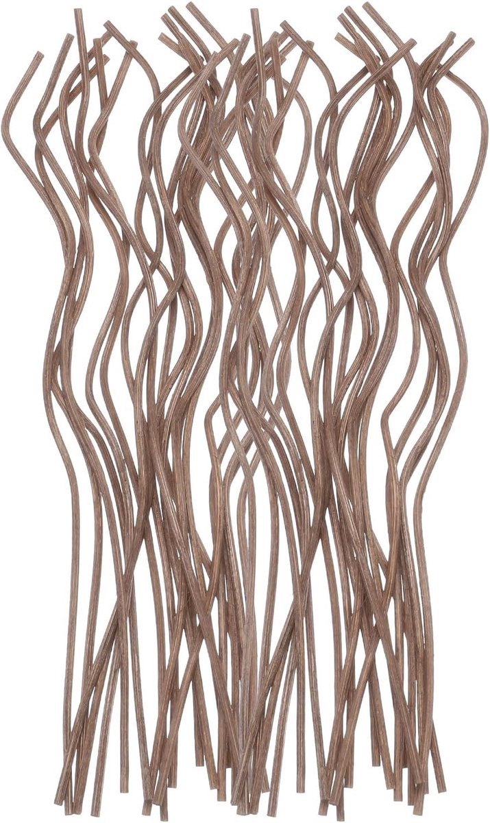 60 stuks golvende rotan geurstaafjes, 28 cm, 11 natuurlijke houten rotan, geurstaafjes, navulstaafjes, vervanging voor thuis, slaapkamer, hotel, kantoor, badkamer, rek, decoratie (koffie)