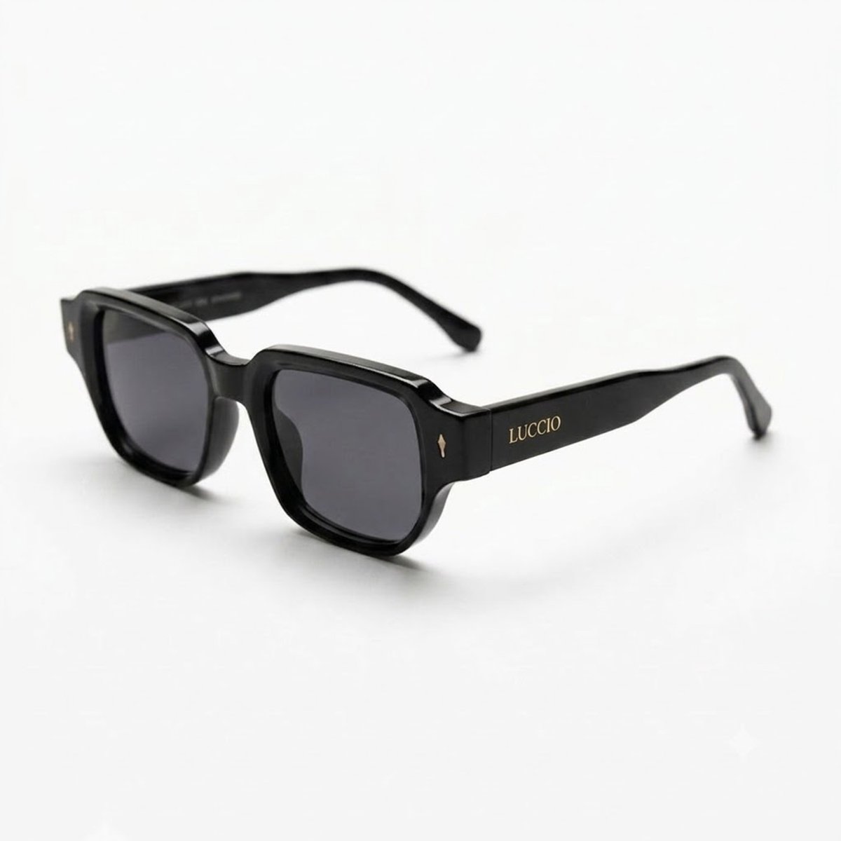 LUCCIO Black Square - Festival Zonnebril Heren & Dames - Dik Frame - UV400
