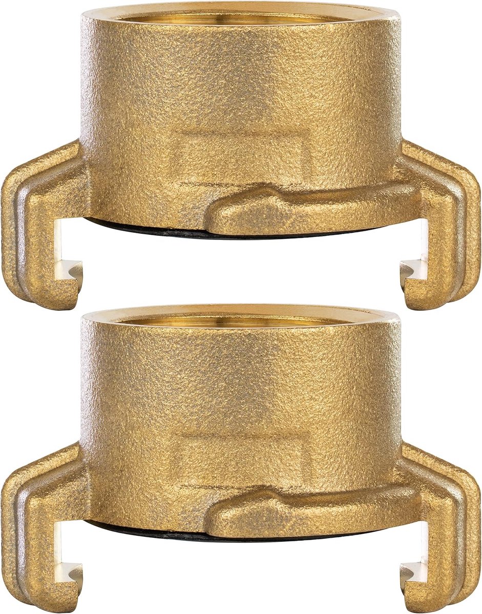 2x Messing Snelkoppeling 1 inch Binnendraad (koppeling systeem Geka met 1" schroefdraad)