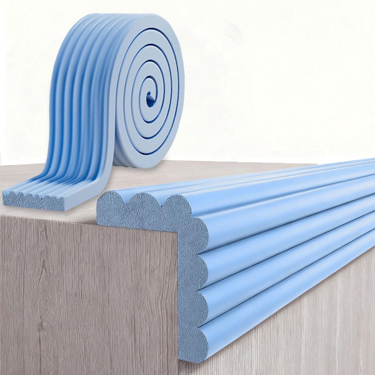 Omgoods - Baby Hoekbescherming en Randbeschermer - Zelfklevend voor Meubels (Blauw, 5M x 8CM)