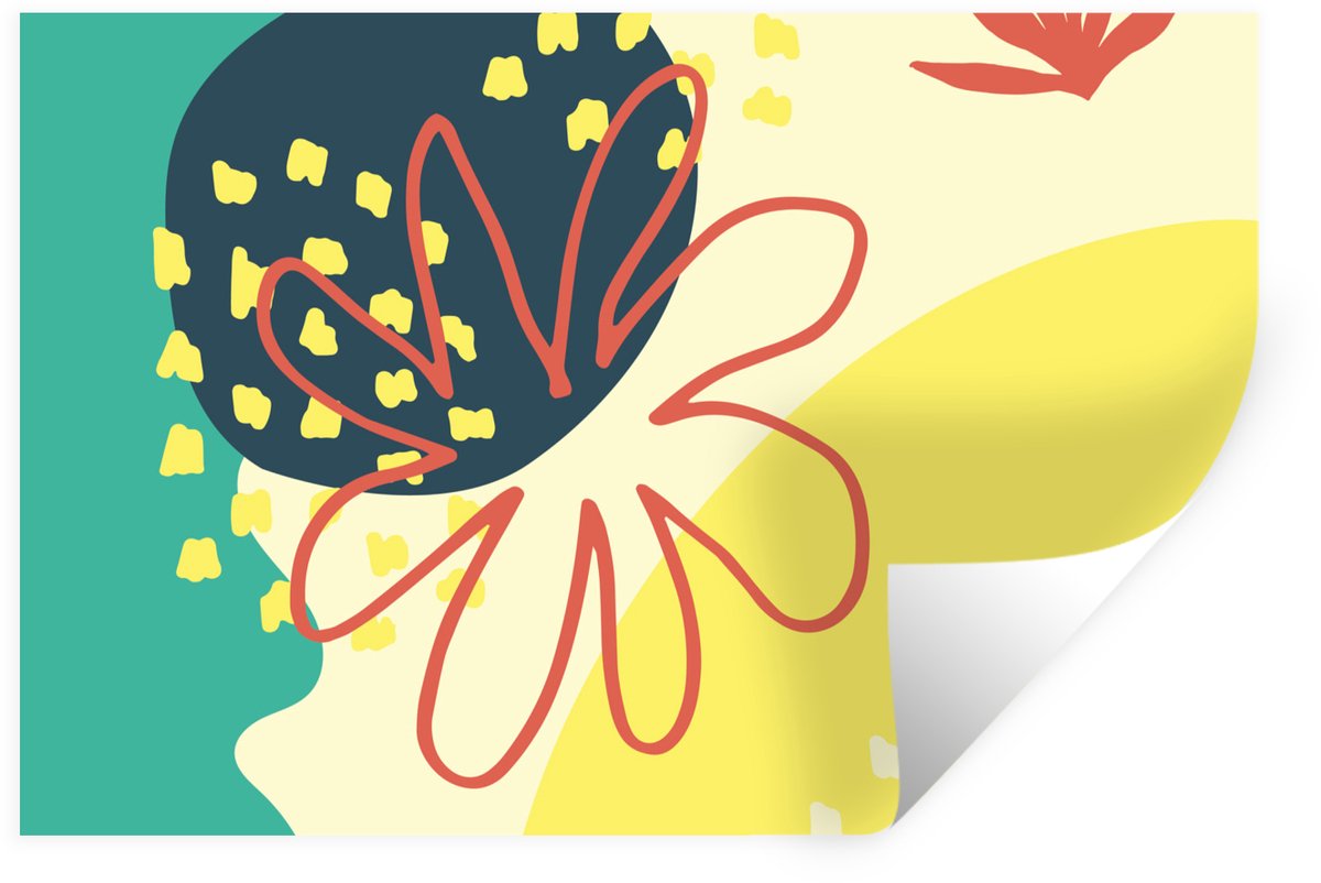 Muurstickers - Sticker Folie - Zomer - Bloem - Pastel - 30x20 cm - Plakfolie - Muursticker