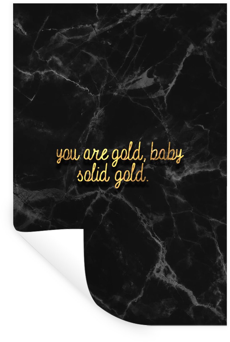 Muurstickers - Sticker Folie - Quotes - Spreuken - Goud - Marmer - 20x30 cm - Plakfolie - 