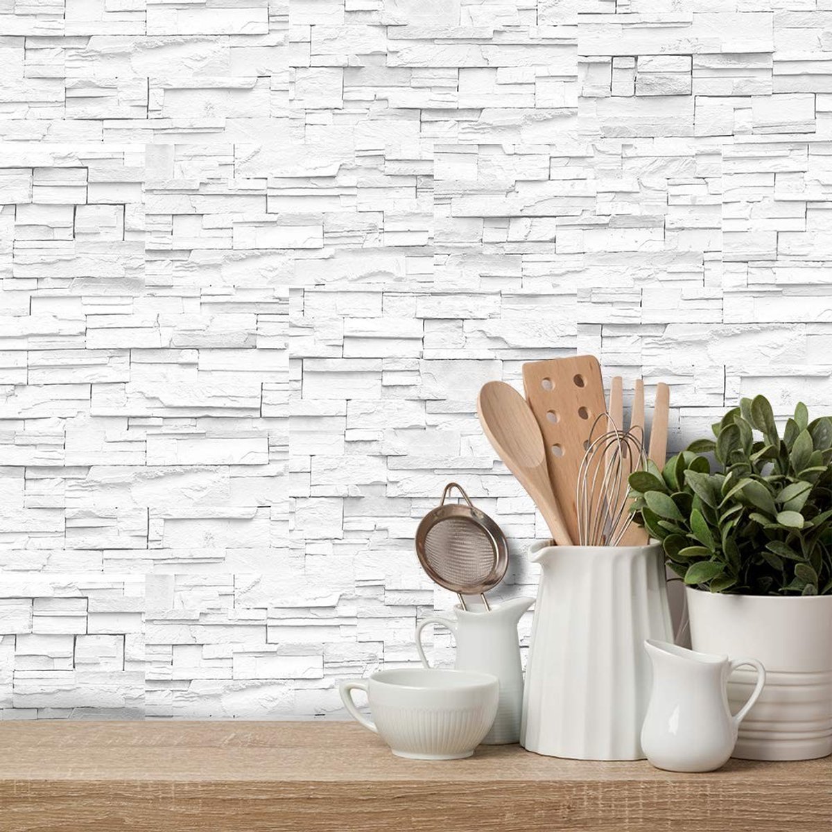Dailygoods - Muursticker met baksteeneffect - Peel & Stick - 27 stuks - Muurdecoratie - Tegelstickers voor binnen - Geschikt voor woonkamer