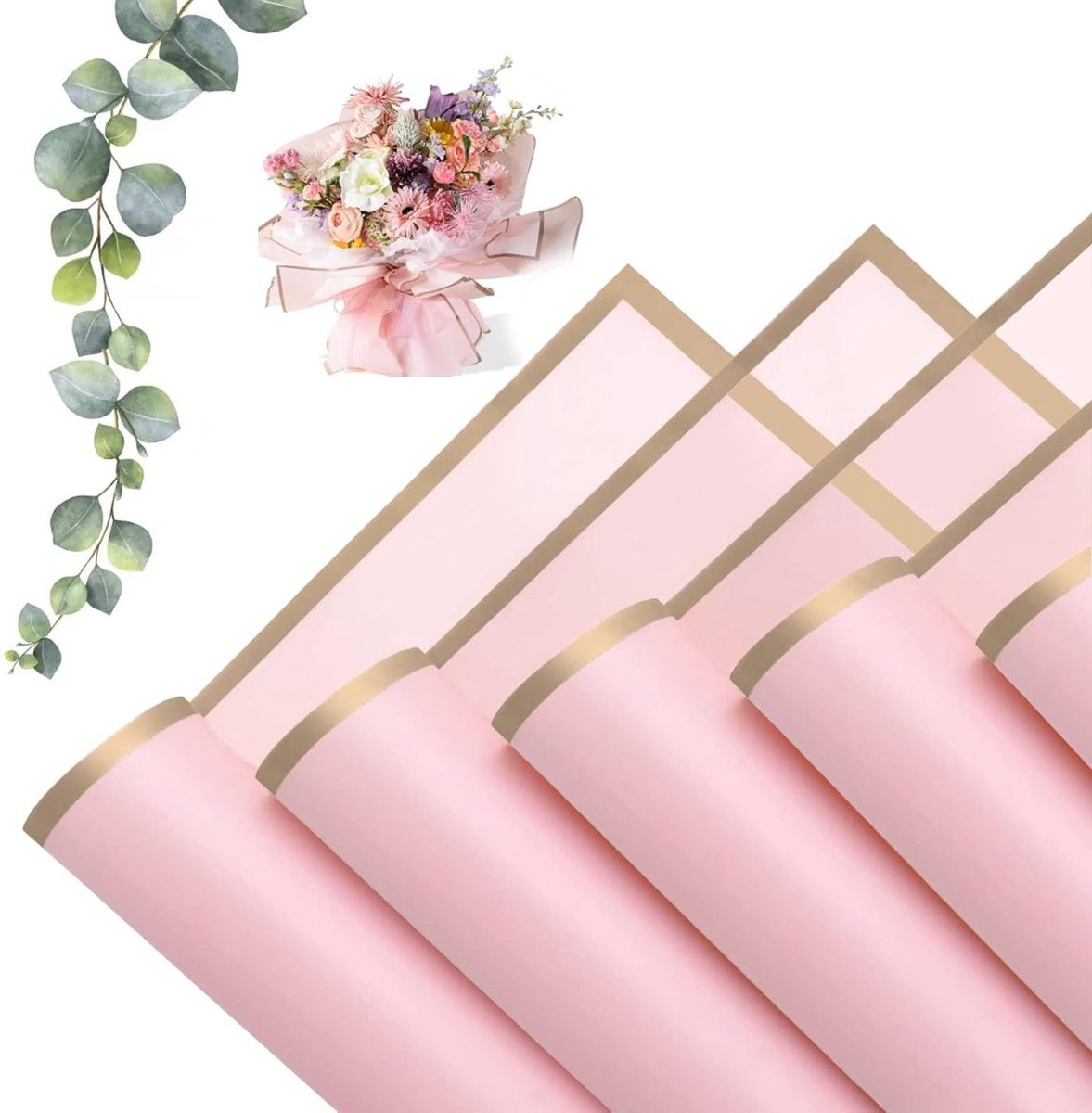 Dailygoods- Bloemenpapier Waterdicht - 20 Vellen - Cadeaupapier Bloemen - Inpakpapier voor DIY - Verpakking Trouwerij - Elegant Design