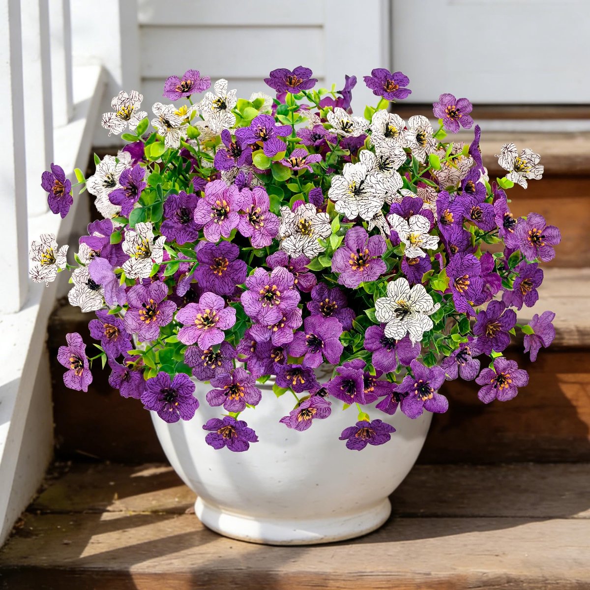 Kunstbloemen zoals echte bloemen, kunstbloemen voor buiten, balkon, balkonplanten, kunstplanten, outdoor, weerbestendig, zijden bloemen & plastic bloemen, UV-bestendig voor buiten (3