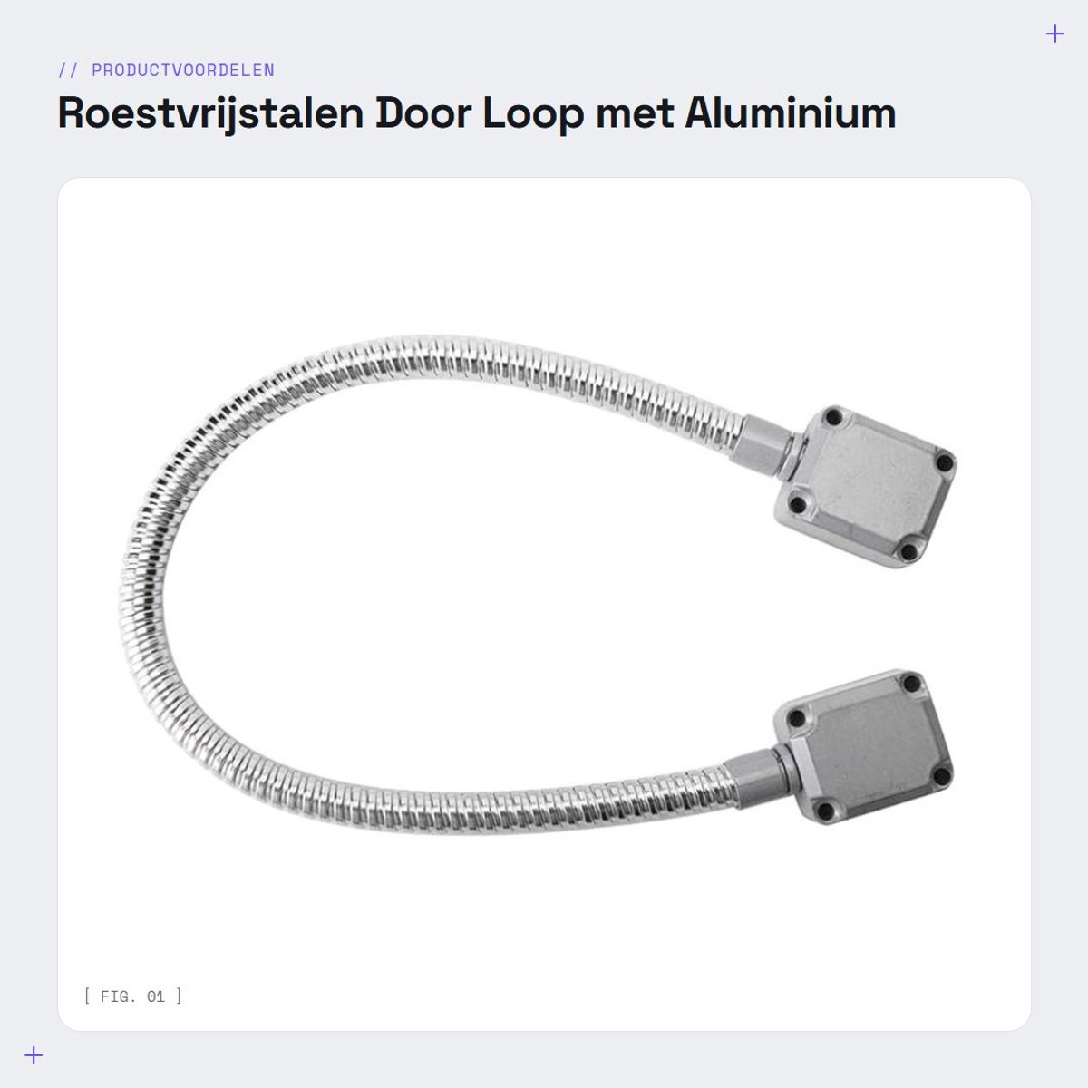 Dailygoods - Roestvrijstalen Door Loop met Aluminium Eindkappen - 8mm Diameter Kabelbescherming