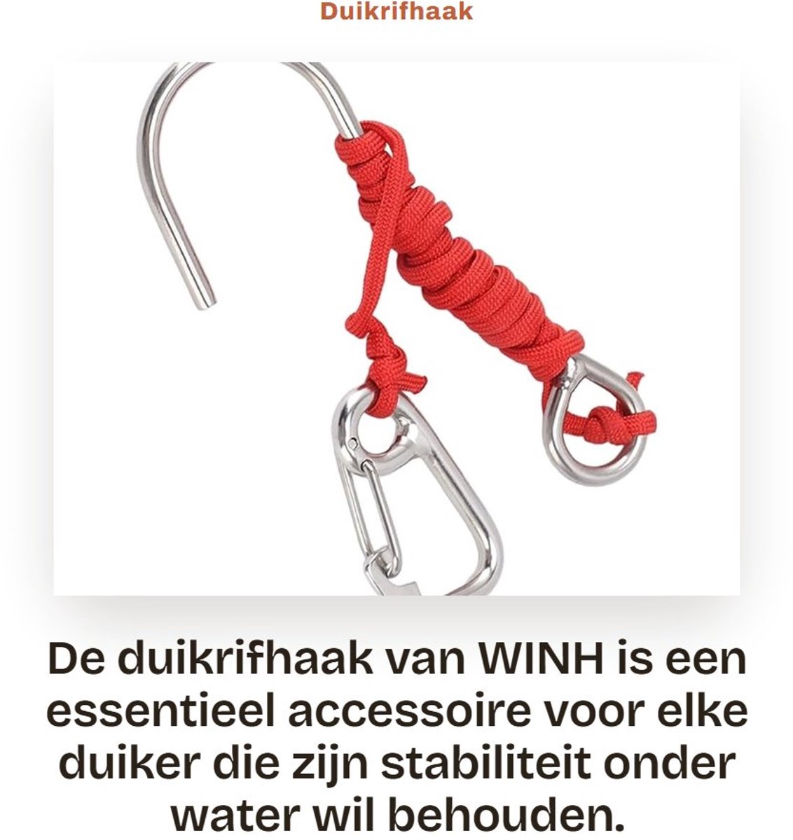 Dailygoods- Duikrifhaak Roestvrij Staal - Draagbare Haak - Onderwateractiviteiten - Slijtvast - Corrosiebestendig - Snelsluiting - Duikhaak