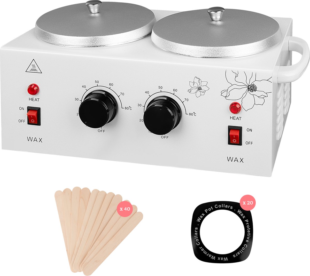 Waxverwarmer Set 1,2L - Dubbele Waxpot - Salon en Thuisgebruik