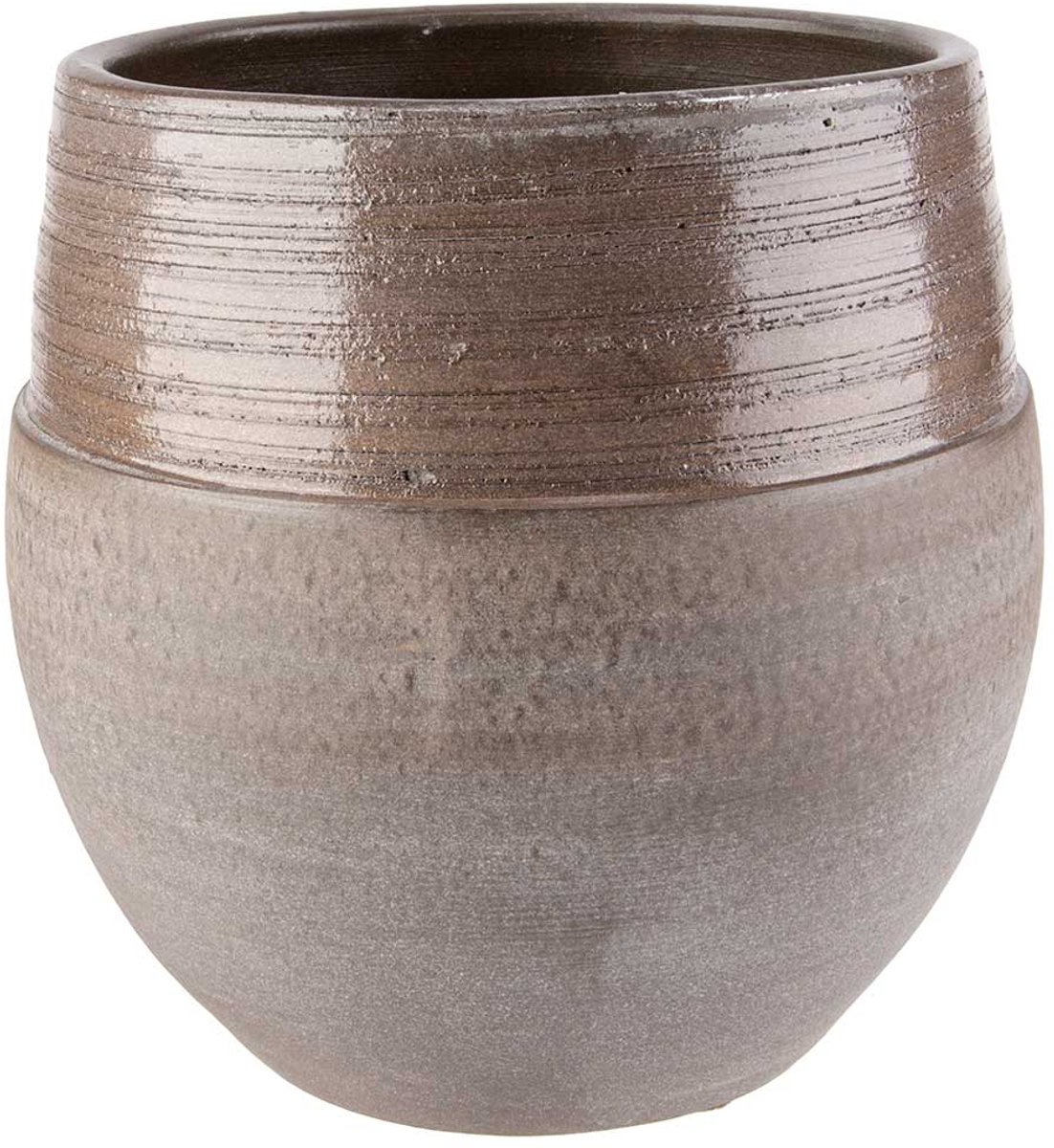 Cosy @ Home Bloempot Cara Top Glazed Greige 17x17xh1