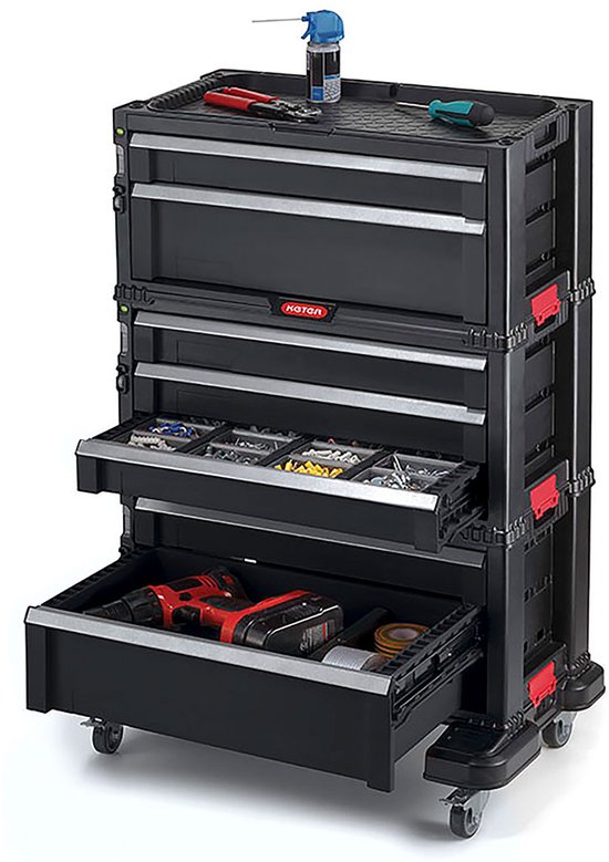 Keter Module Ladekast 7 lades  - 59,85x37,76x59,85cm – Zwart