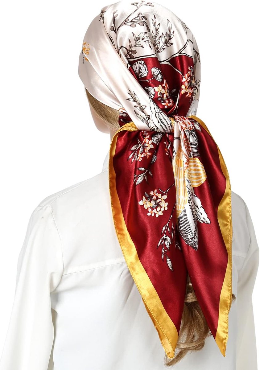 hoofddoek, zijden satijnen dames slaap haarsjaal. Suqare designer bandana sjaal voor haar wikkeling 's nachts. 90 cm, L