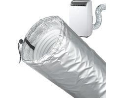 Isolatiehoes voor mobiele airco-slang - 131*26,5cm - Airco slang isolatiehoes - isolatie Wikkel - Beschermhoes voor afvoerslangen - Energie besparen - Vermindert warmteverlies en condensvorming - Voor woning,kantoor,caravan,garage - Zilver