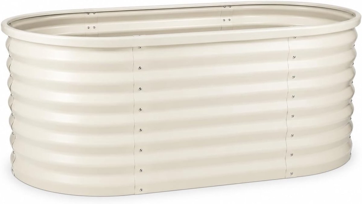 Grote Gegalvaniseerde Moestuinbak / Verhoogde Plantenbak - Ovaal - 300 x 120 x 45 cm - Roestbestendig Staal - Tuin & Balkon