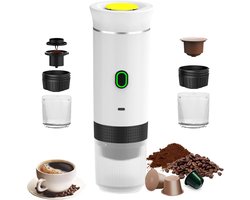 Draagbare Koffiezetter - Espresso Machine - Koffie Maken - 3-in-1 Systeem - 9 x 9 x 27 cm - Wit