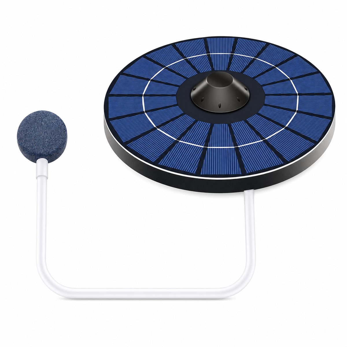 Zonne-energie Vijverbeluchter 2.5W - Stille Zuurstofpomp voor Vijver en Aquarium - Draagbare Solar Beluchter met Bruissteen - Voor Tuin, Vijver en Vogelbad-blauw en zwart