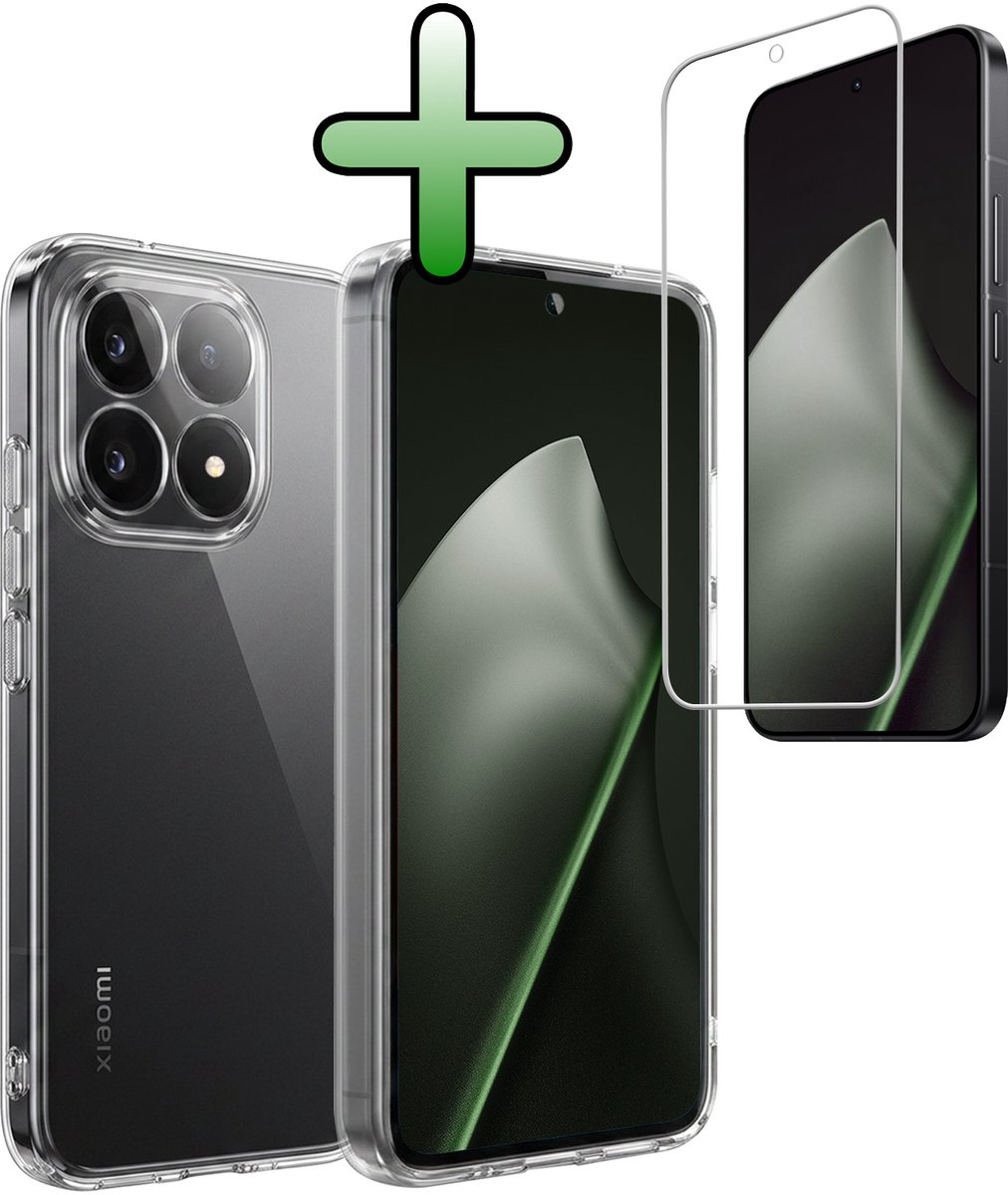 Hoesje Met Screenprotector - Geschikt voor Xiaomi 15T - Sterk & Shockproof - Back Cover - Siliconen Case - Telefoon Hoes - Transparant