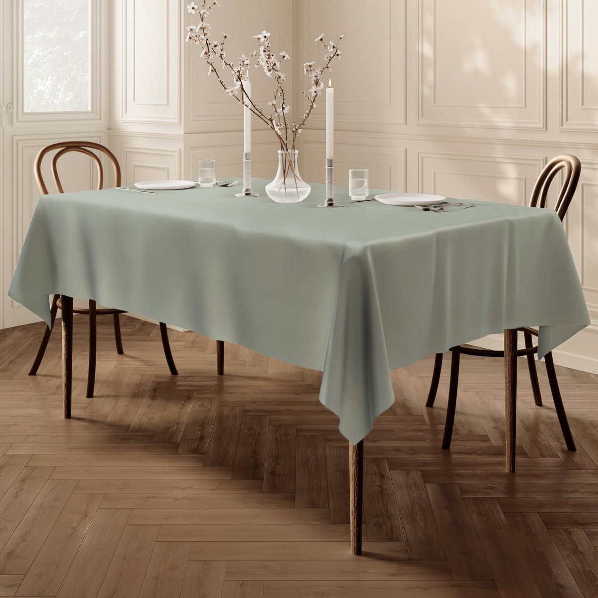 Direct Home Direct Rechthoekig Rechthoekig Stoffen Tafelkleed Tafelkleed Tafelkleed, 100cm x 140cm 39"x55" Saliegroen