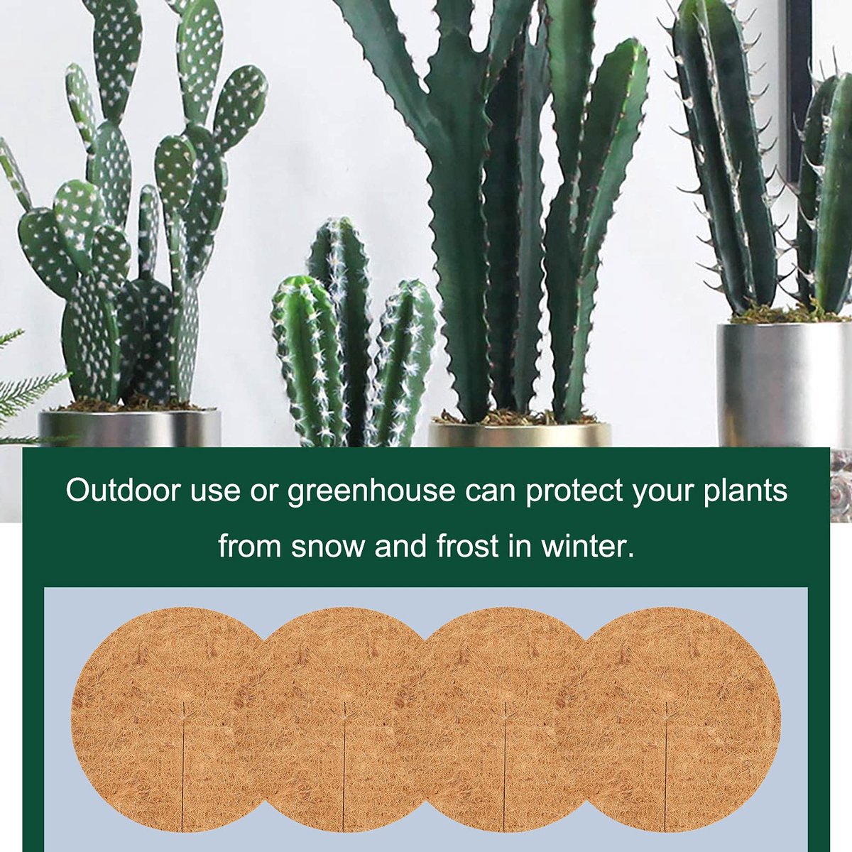 Kokosschijf 4 Stuks Kokos Mulchschijf, Winterbescherming, Tuinieren Plantenbescherming, Vorstbescherming, Winterbescherming voor Potplanten, Plantenbeschermingsmat voor Tuin