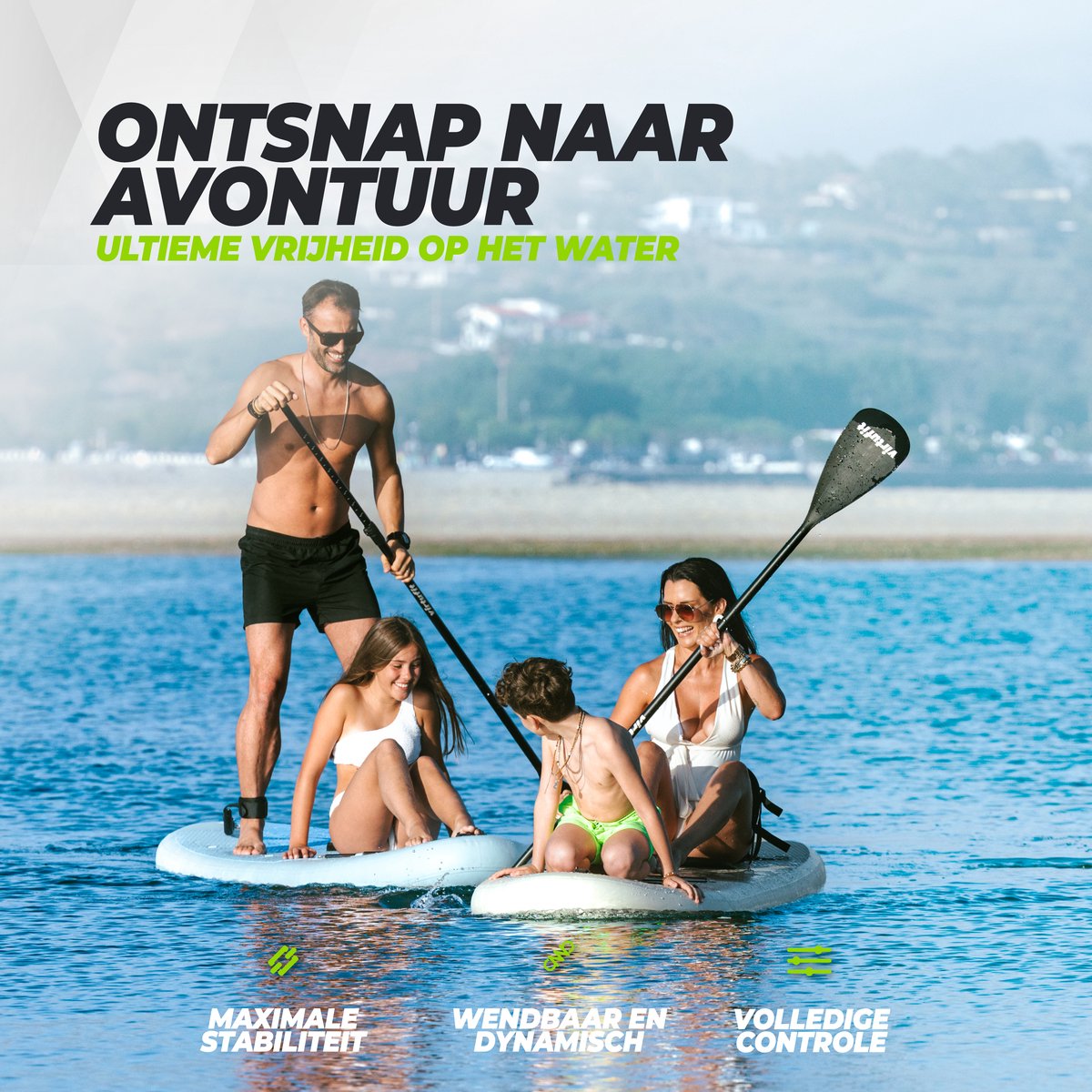 VirtuFit Cruiser Opblaasbaar SUP Board 305 cm - Max. 180 kg - Complete Set - Incl. Kajak Zitje, Peddel, Pomp, Tas & GoPro-mount - Stand Up Paddle Board - Beige – foto 7