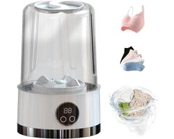 Draagbare wasmachine | Mini-wasmachine met 2 wasprogramma's | Draagbare reiswasmachine met een inhoud van 1 liter, geschikt voor babykleding, ondergoed, op reis en ideaal voor studentenkamers, campers, enz. - Wit