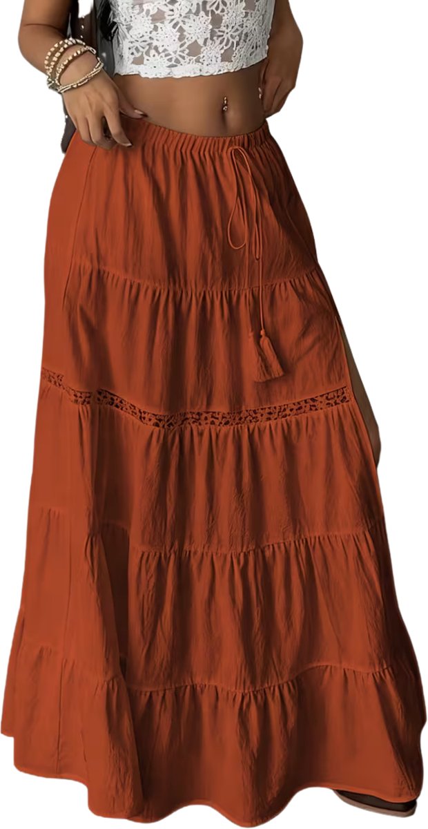 Currero Broekrok Dames Skort Skirts Skirt Rok Midi Korte Broek Culotte Wandelrok Rokje Legging Roest