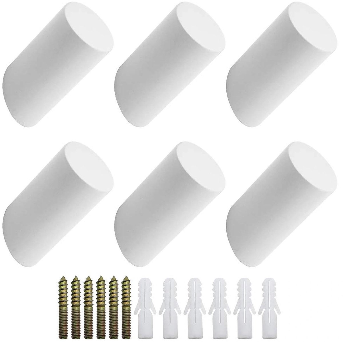 houten wandhaken 6 stuks natuurlijke eiken haak individuele houten kapstok haringen hanger met schroeven voor slaapkamer badkamer opknoping kleding gewaad handdoek sjaal hoed - maximale