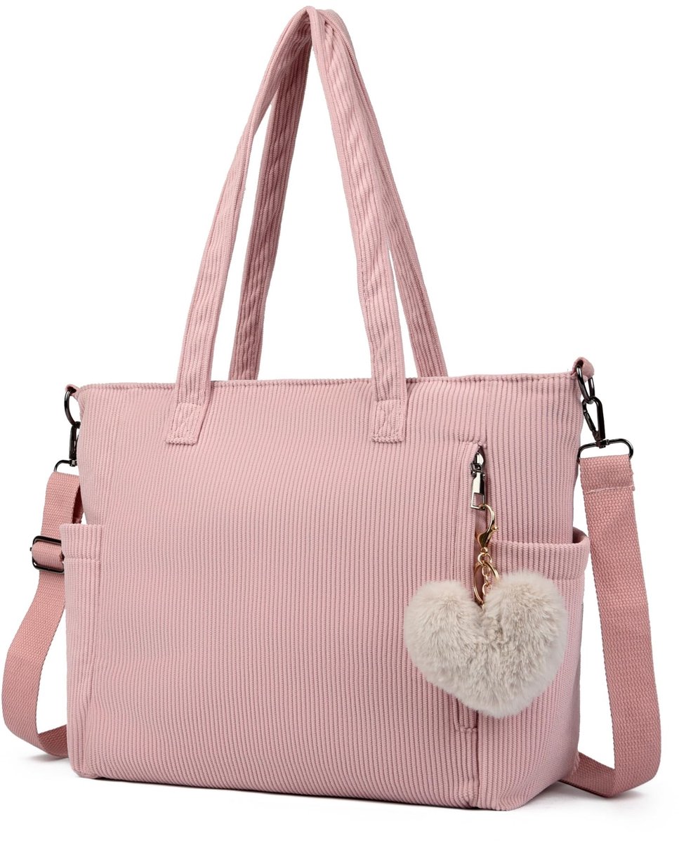 Cord Tote Bag tas dames schoudertas grote shopper tas handtas schoudertas voor werk kantoor reizen winkelen school