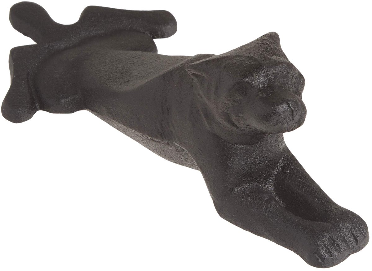 Deurstopper hond, gietijzer, zwart