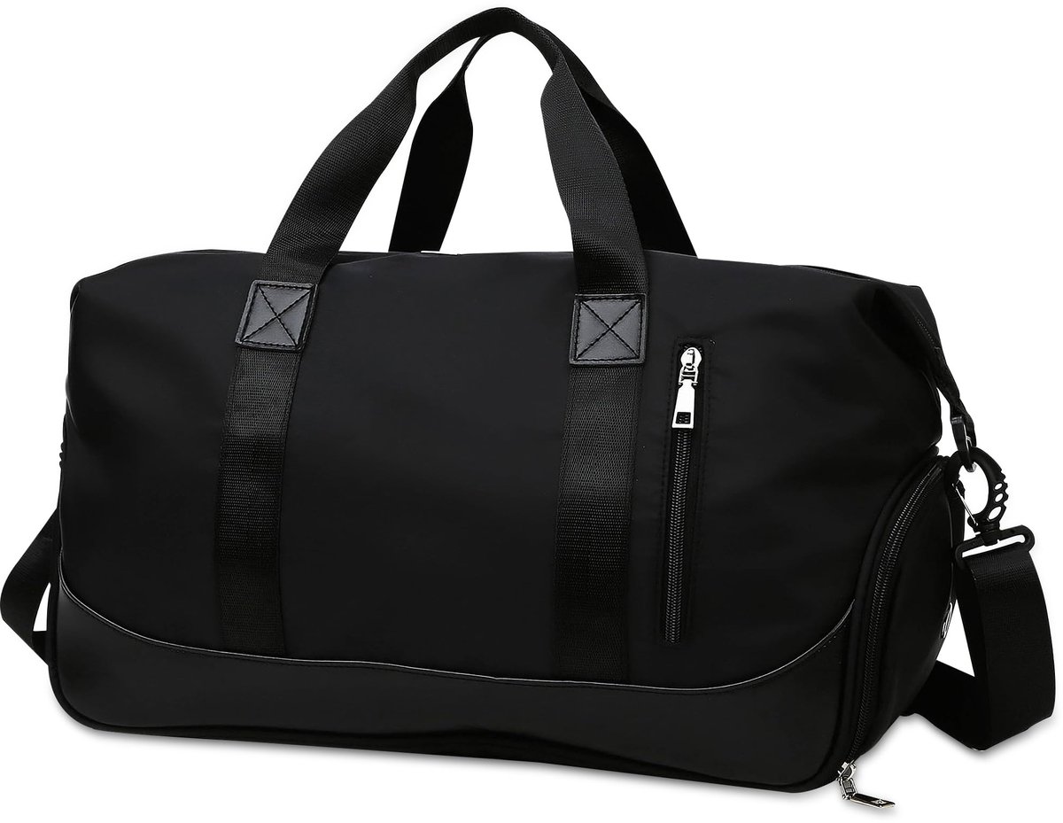 Sporttas Reizen Fitness Tas Weekendtas Duffelbag Sport Rugzak Zwemtas Draagbare Waterdichte Heren Sporttas, Opvouwbaar Reis Handbagage Tas, Kerstmis Geschenk Zwart
