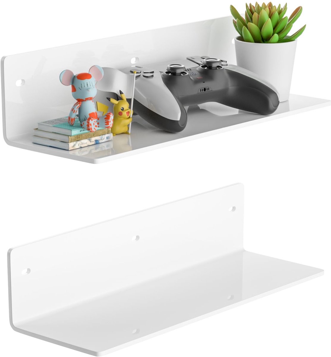 Acryl Wandplanken - Zwevende Rekken - Ruimte Organiseren - Set van 2 stuks - 30 cm - Wit