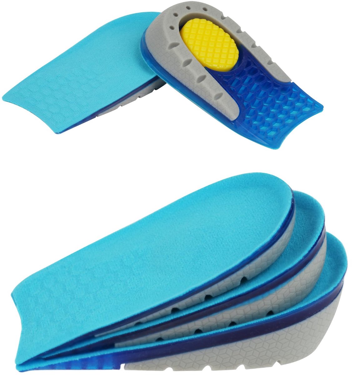 inlegzolen, onzichtbare hielkussentjes Hielbinnenzool, unisex elastische schokabsorptie hielkussentjes Half verhoogde hielschoenliften, Liftschoenliftinzetstukken voor heren Dames