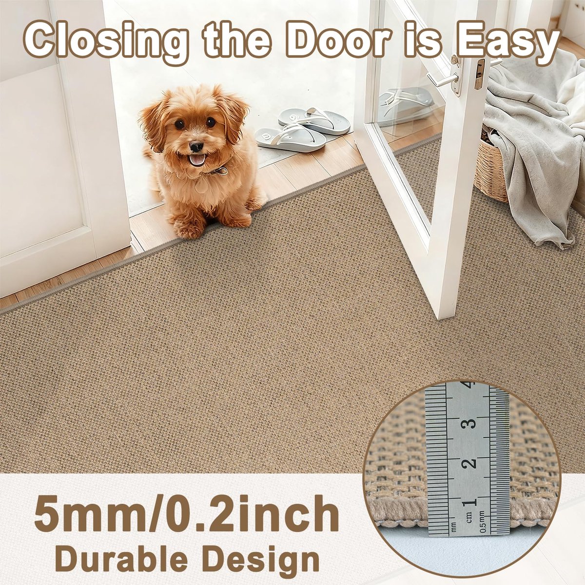 Loper, voor de gang, 80 x 200 cm, antislip, wasbaar, jute-look, keukenloper, tapijtloper voor keuken, woonkamer, hal, entree, beige
