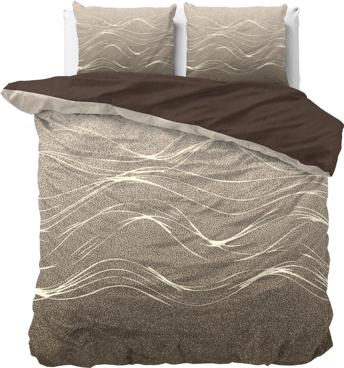 Sleeptime Ravna Dekbedovertrekset - Tweepersoons - 200X200/220 + 2 x kussenslopen 60x70 - Taupe