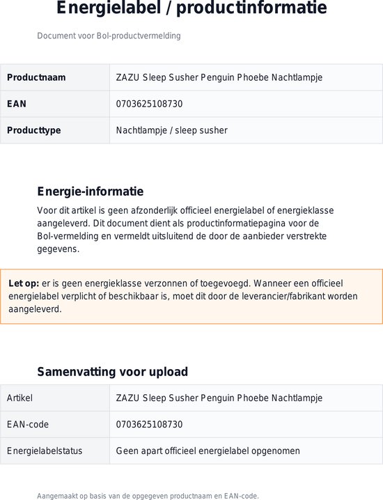 Zazu Baby Sleep Susher Pinguin Phoebe Slaaptrainers van Zazu — afbeelding 2