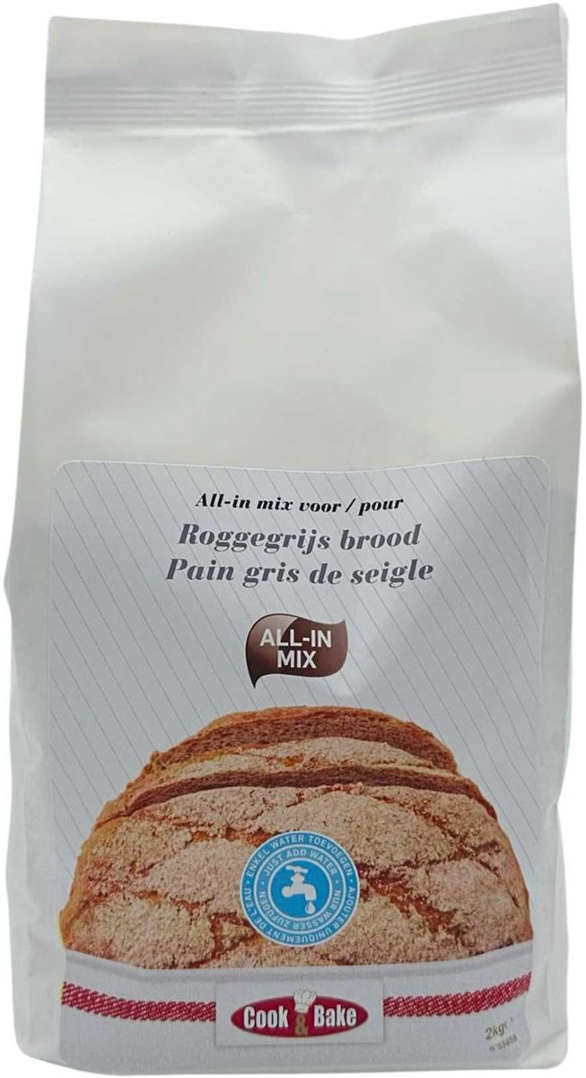 Cook & Bake - All-in Broodmix - Roggegrijs Brood - Alleen water toevoegen - 2 kg