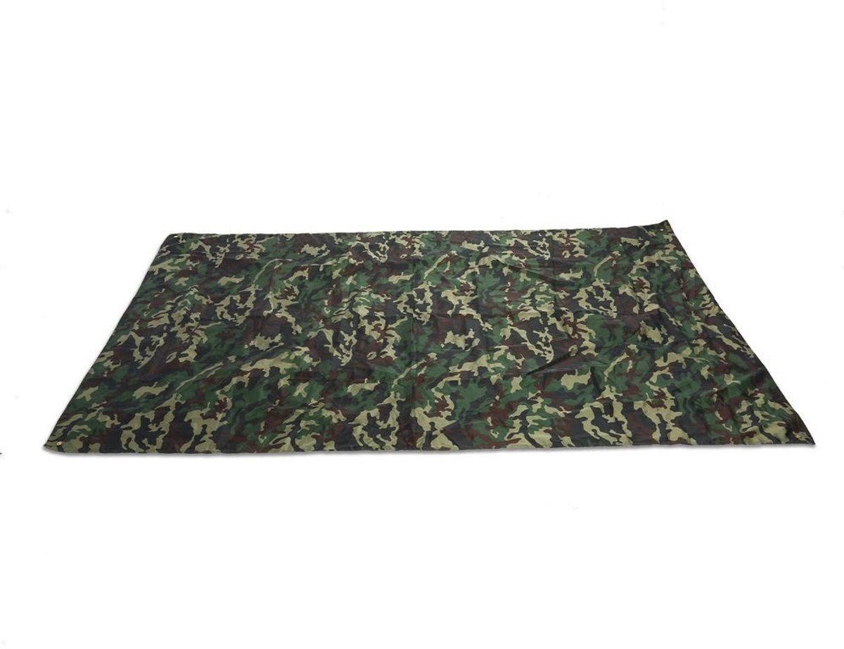 Dailygoods - Waterdichte Camping Tarp - Lichtgewicht Draagbare Shelter - Camouflage - Multifunctioneel - Ideaal voor Outdoor Activiteiten - 2 x 1,5 M