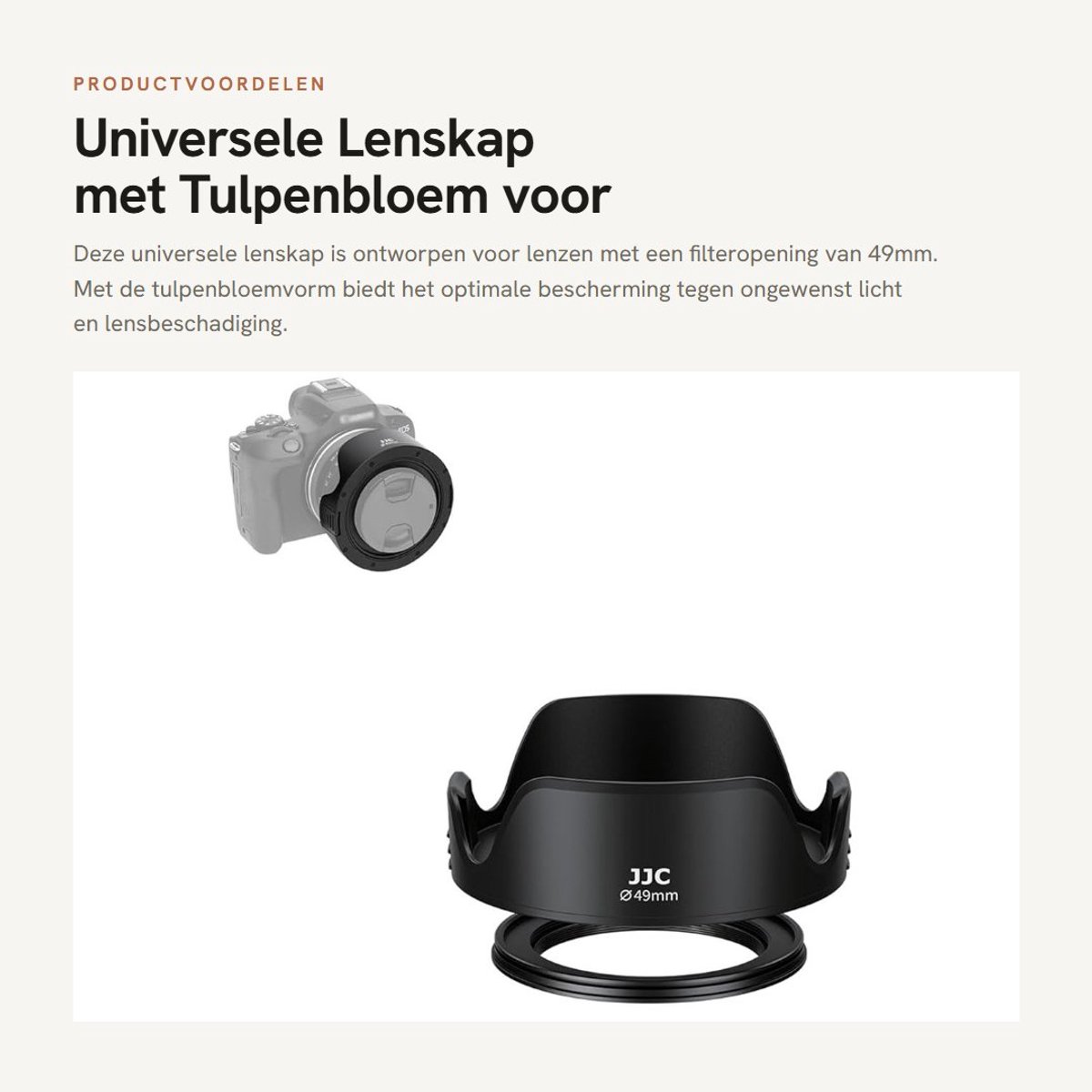 Dailygoods - Universele Lenskap met Tulpenbloem voor 49mm Lenzen