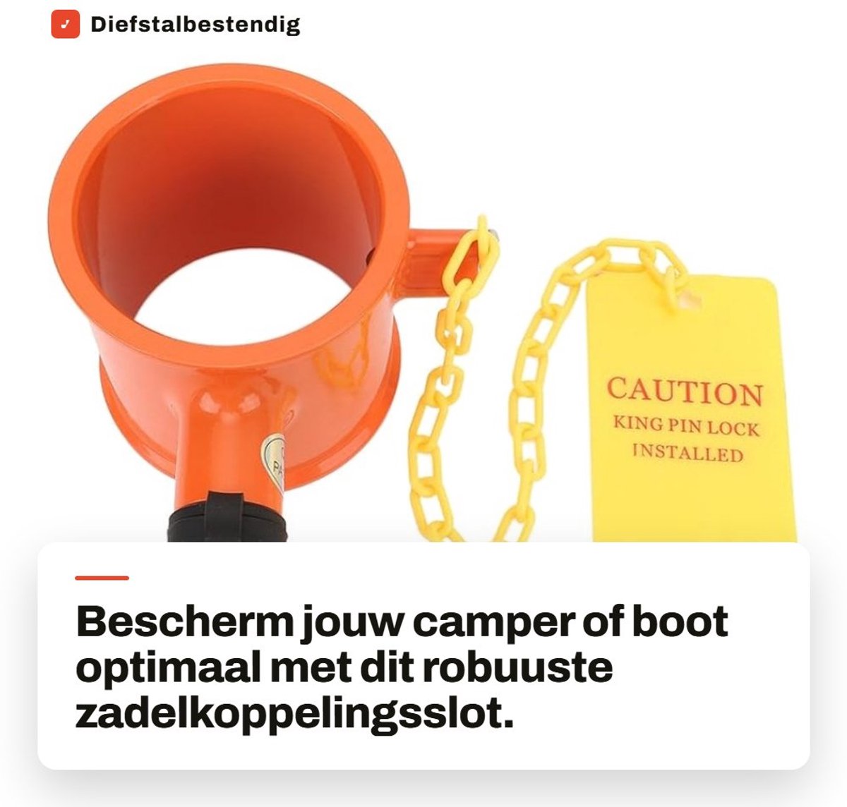 Dailygoods- Zadelkoppelingsslot robuust - Diefstalbestendig - Eenvoudige installatie - Inclusief reservesleutel - Geschikt voor campers/boot - Verhoogde veiligheid - Aanhangslot