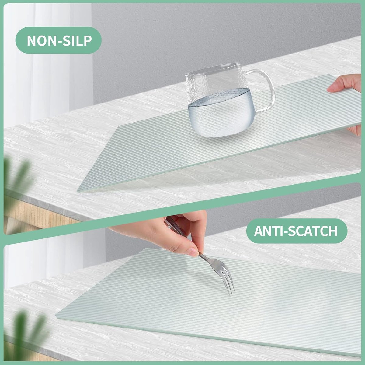 Lademat, EVA Niet-Klevende Antislipmat Plankvoering, Waterdicht Keukenladematten voor Koelkast, Laden, Planken (Transparant/30cm x 300cm)