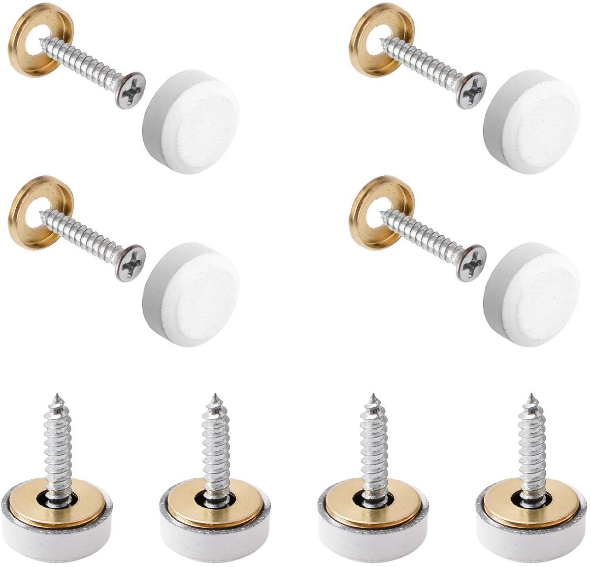 Dailygoods- Spiegelschroeven 16 sets - Koperen Decoratieve Doppen - Hoogwaardig Koper - Elegante Uitstraling - Eenvoudig te Installeren - Geschikt voor Witte Achtergronden - Decoratieve Schroeven