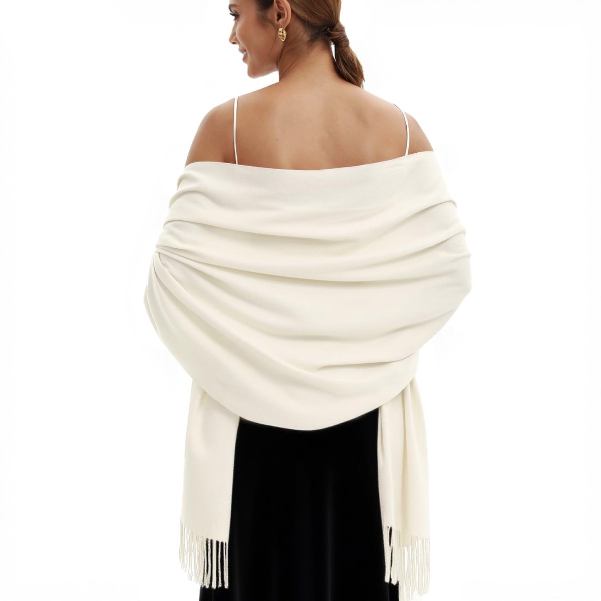 dames Pashmina stola en sjaal, zachte doeken en wikkels voor avondjurken, Pashmina sjaal, doeken voor vrouwen, dekensjaal, 70 x 200 cm