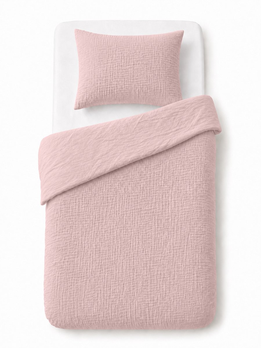 Junior Ledikant dekbedovertrek 100x135 Mousseline Katoen Muslin Strijkvrij