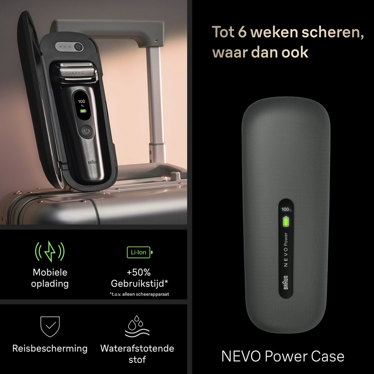 Braun NEVO Elektrisch Scheerapparaat - met AeroTouch-technologie - Smart display - Inclusief 7in1 NEVO Care System - Reisetui met Stroomvoorziening - NEVO17000C - Zilver - Scheerapparaat voor Mannen thumbnail 4