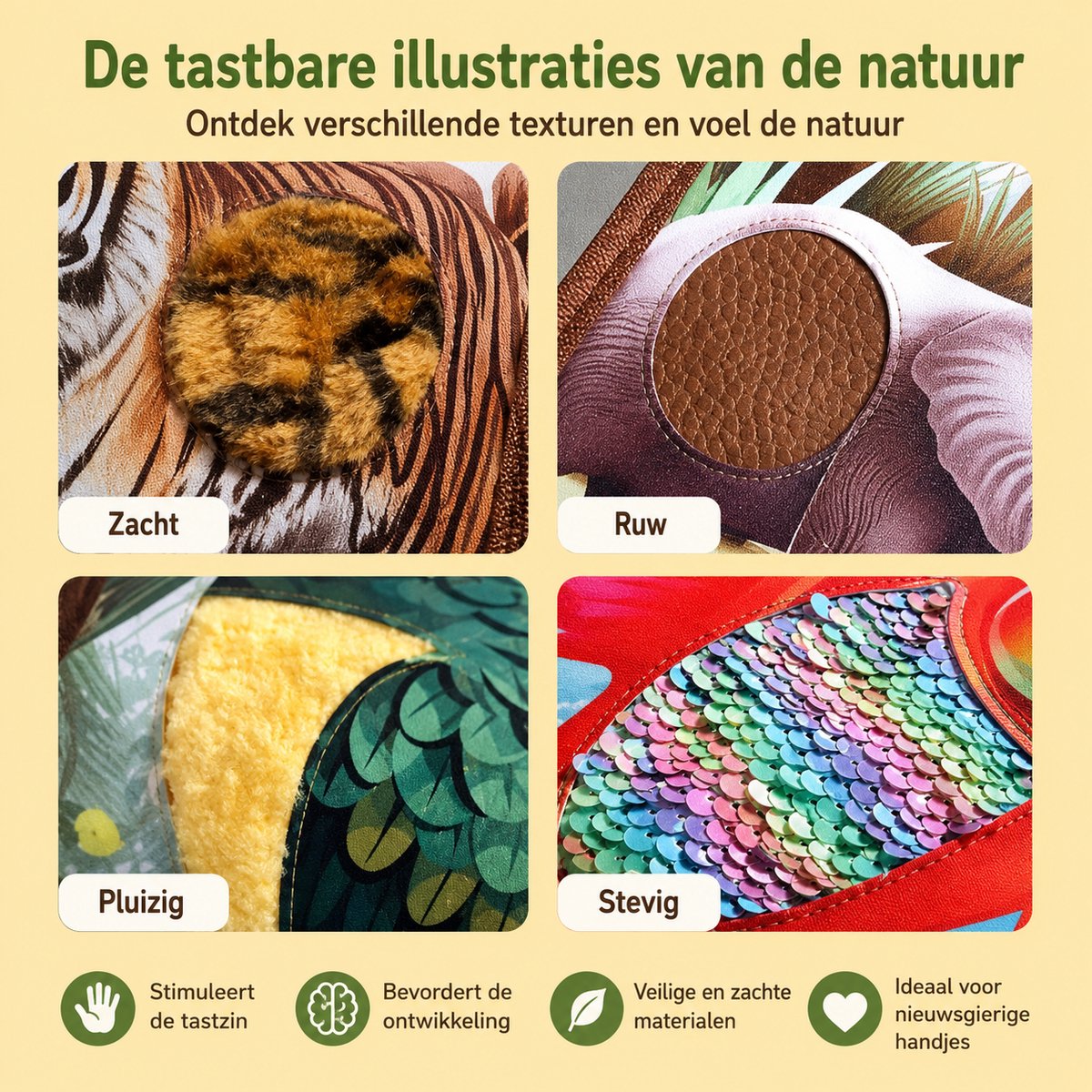 Montessori -Busy Book - Panda-Voelboek- Sensorisch Speelgoed - Activiteitenboek - Fijne Motoriek - Peuters - Leeftijd 1 tot 3 Jaar — afbeelding 3